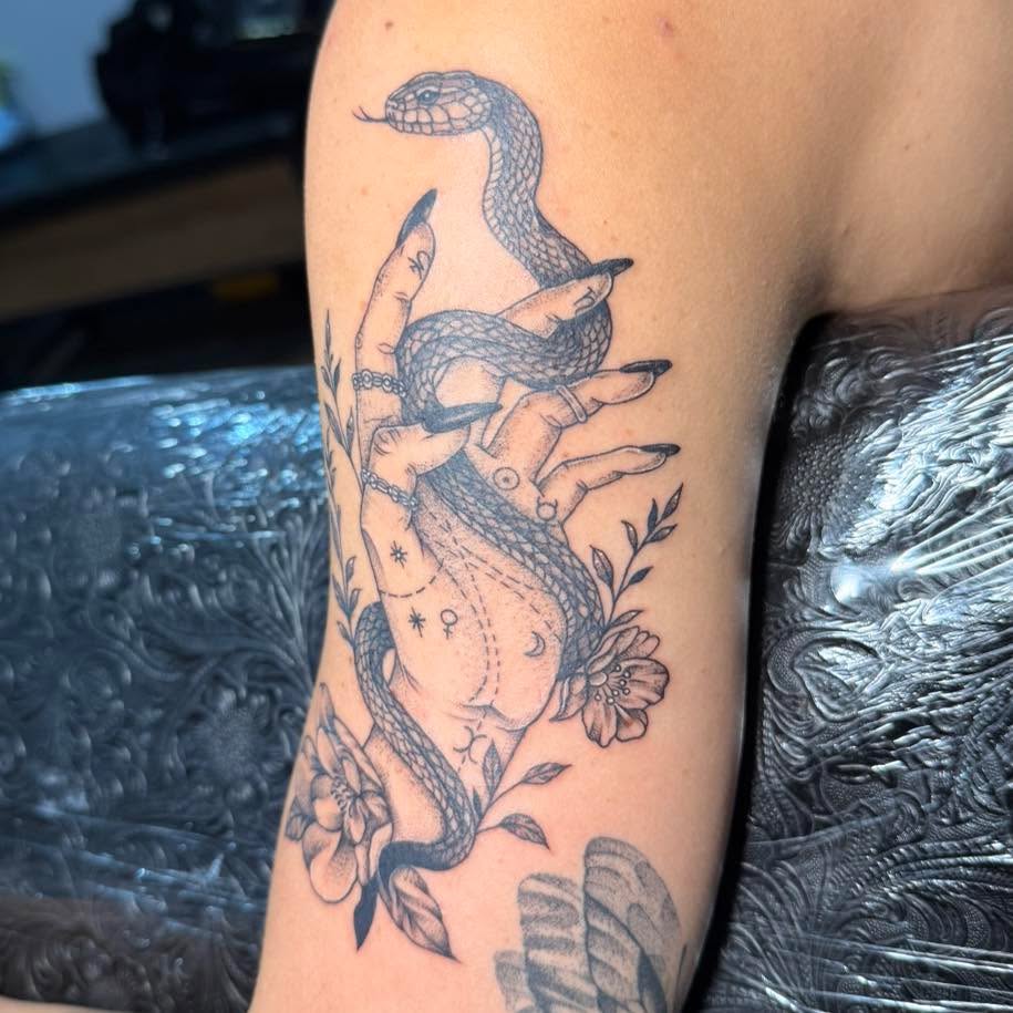 Tattoo by @artby_destiny_ — illustrative, black_and_grey