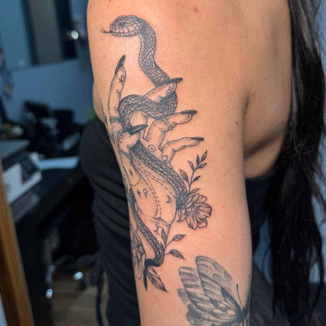 Tattoo by @artby_destiny_ — illustrative, black_and_grey