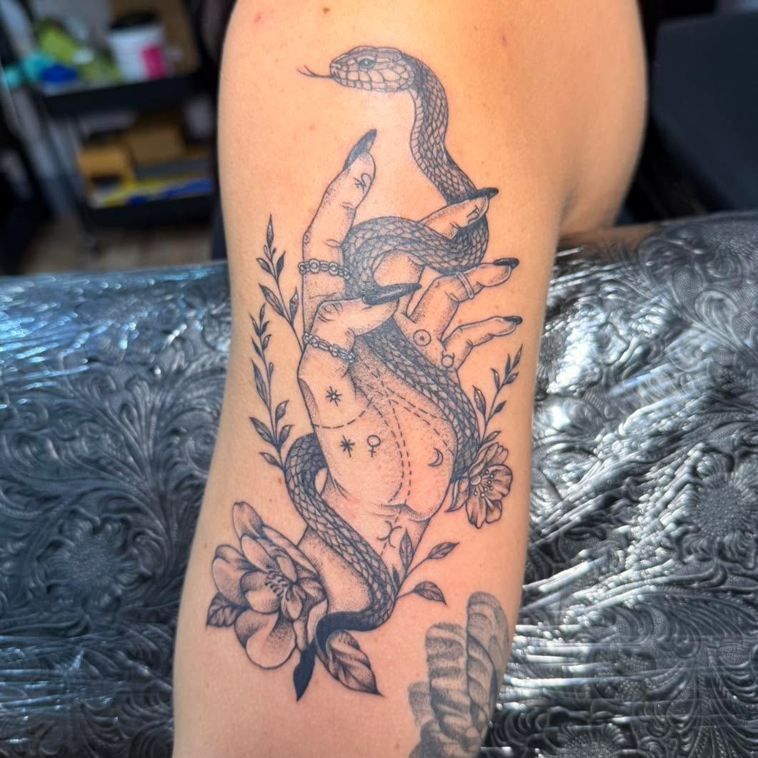 Tattoo by @artby_destiny_ — illustrative, black_and_grey