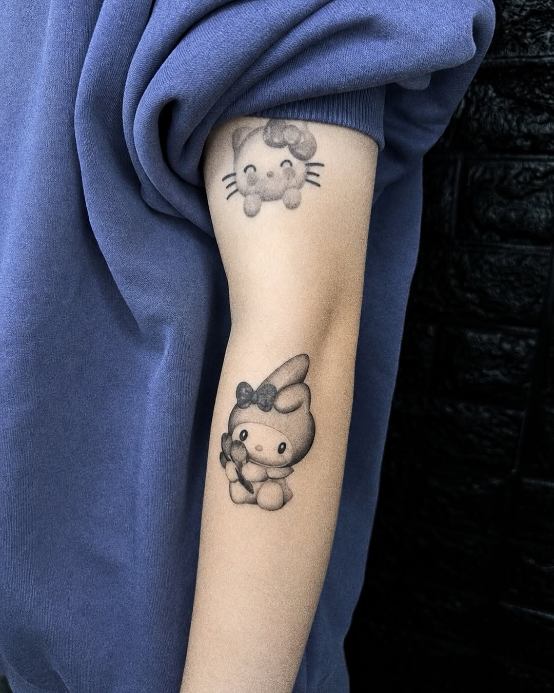 Tattoo by @bbytatts.xn — black_and_grey, anime
