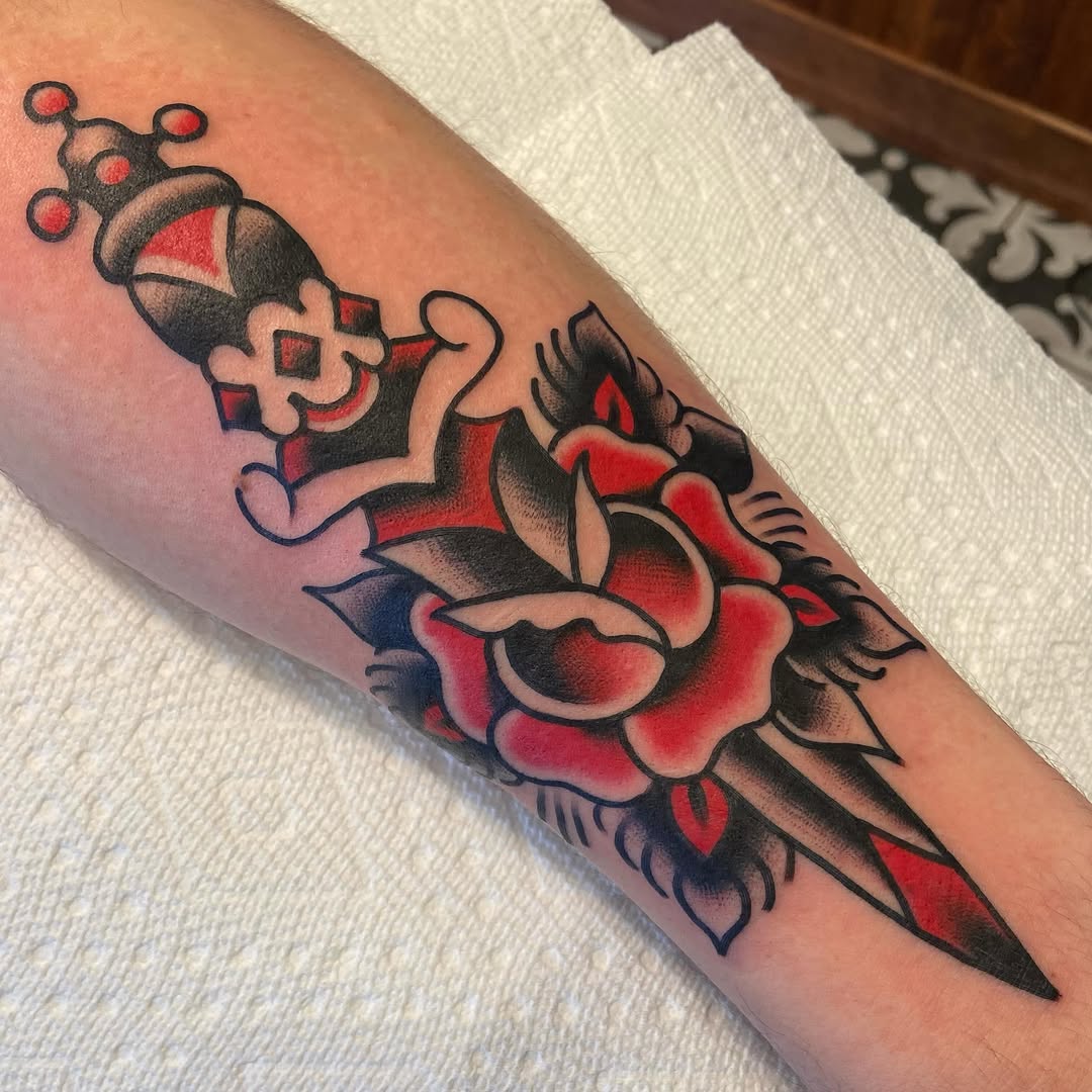 Tattoo by @thedeadwhatever — american_traditional, illustrative