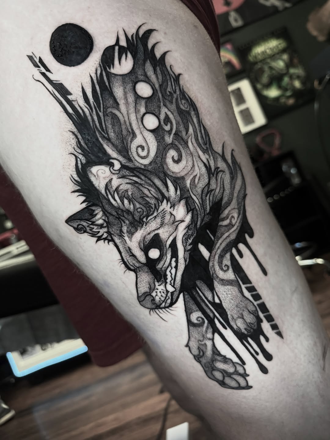 Tattoo by @blackmeddle — black_and_grey, illustrative