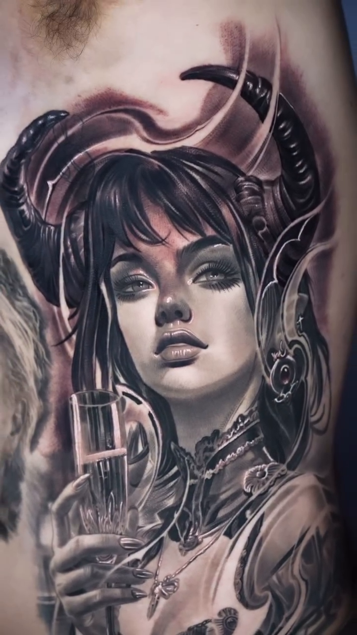 Tattoo by @tattoosbychino โ realism, black_and_grey