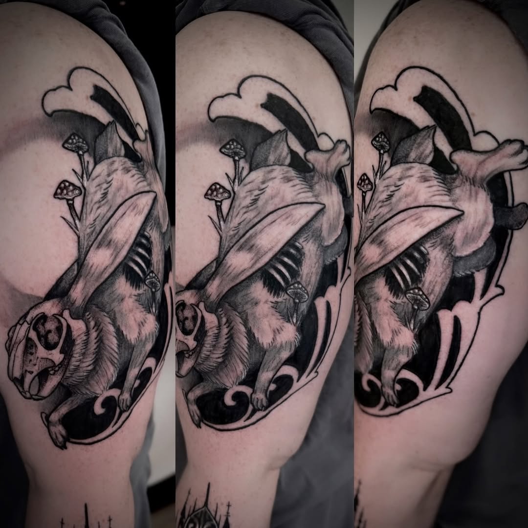 Tattoo by @sunken.rellik β dark_realism, black_and_grey
