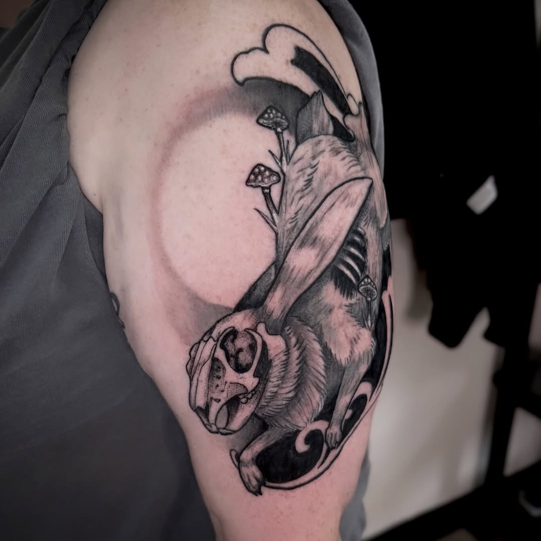 Tattoo by @sunken.rellik β realism, black_and_grey