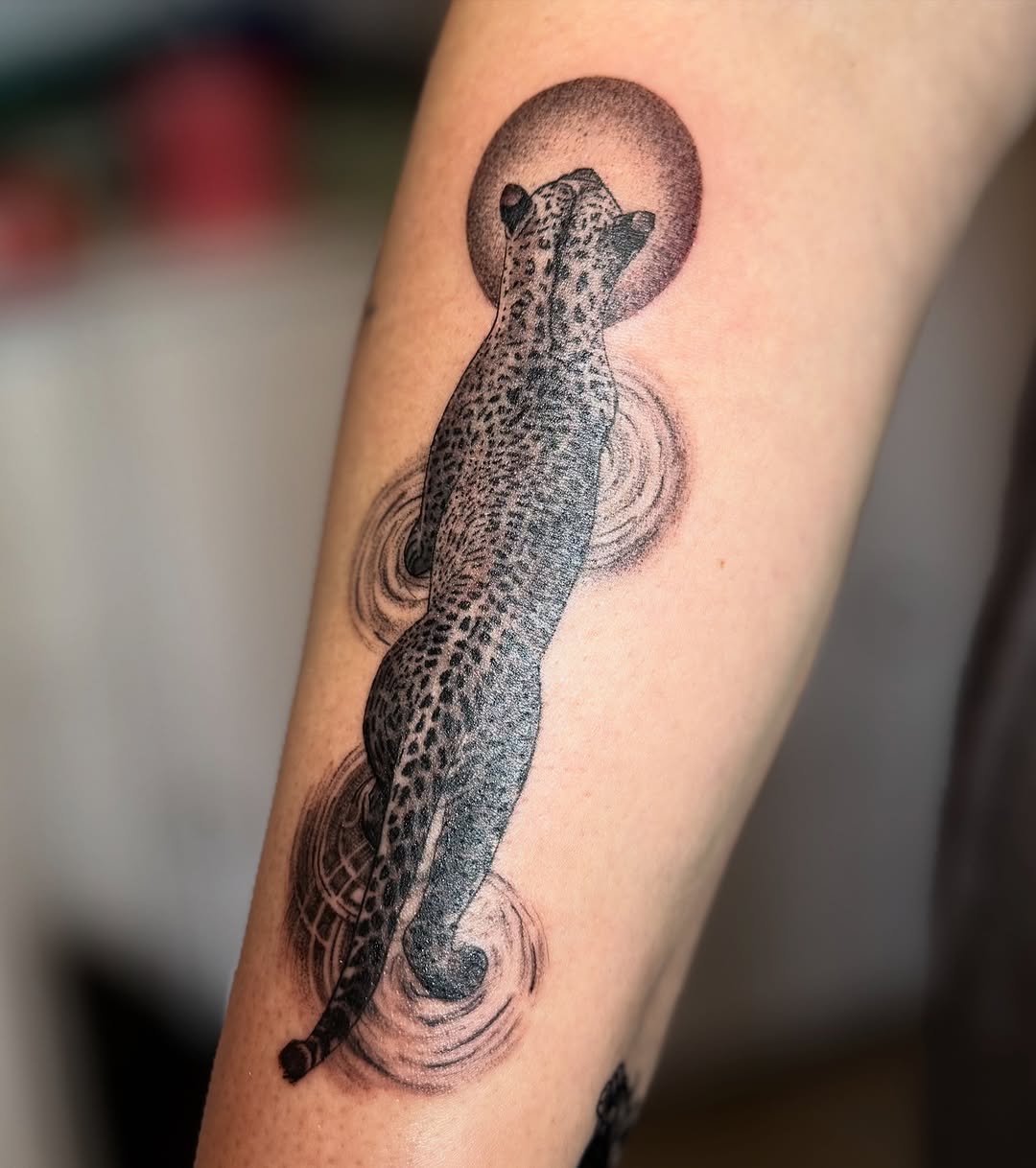 Tattoo by @mozeratti.tattoos — black_and_grey, dotwork