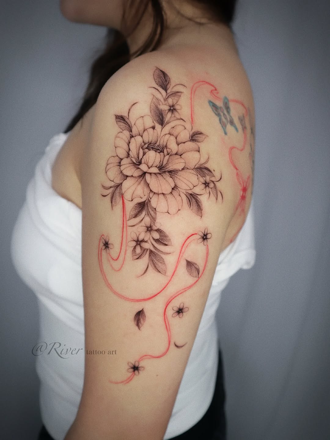 Tattoo by @rivertattooart โ fine_line, black_and_grey