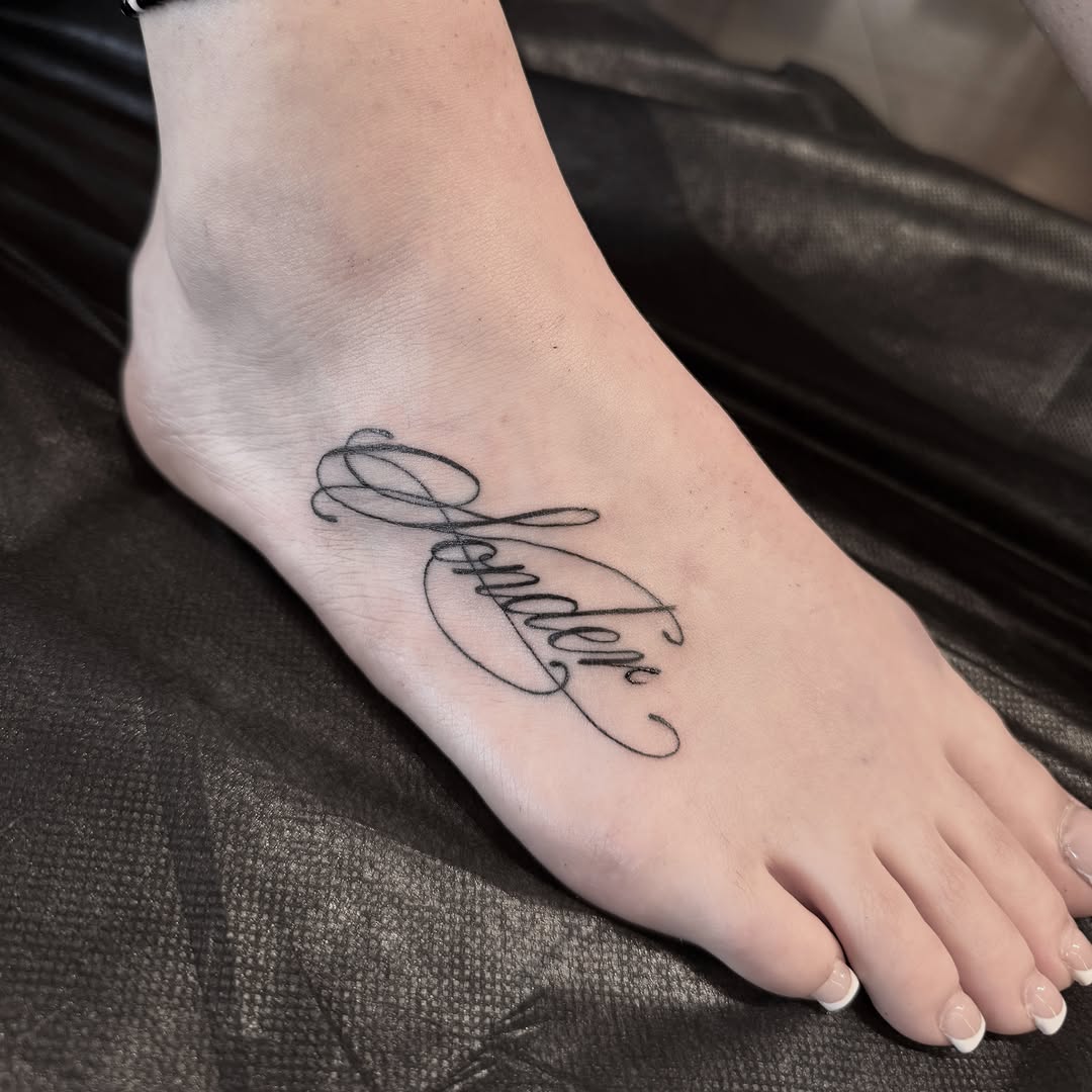 Tattoo by @diosa_tattoos_ — lettering_script, fine_line