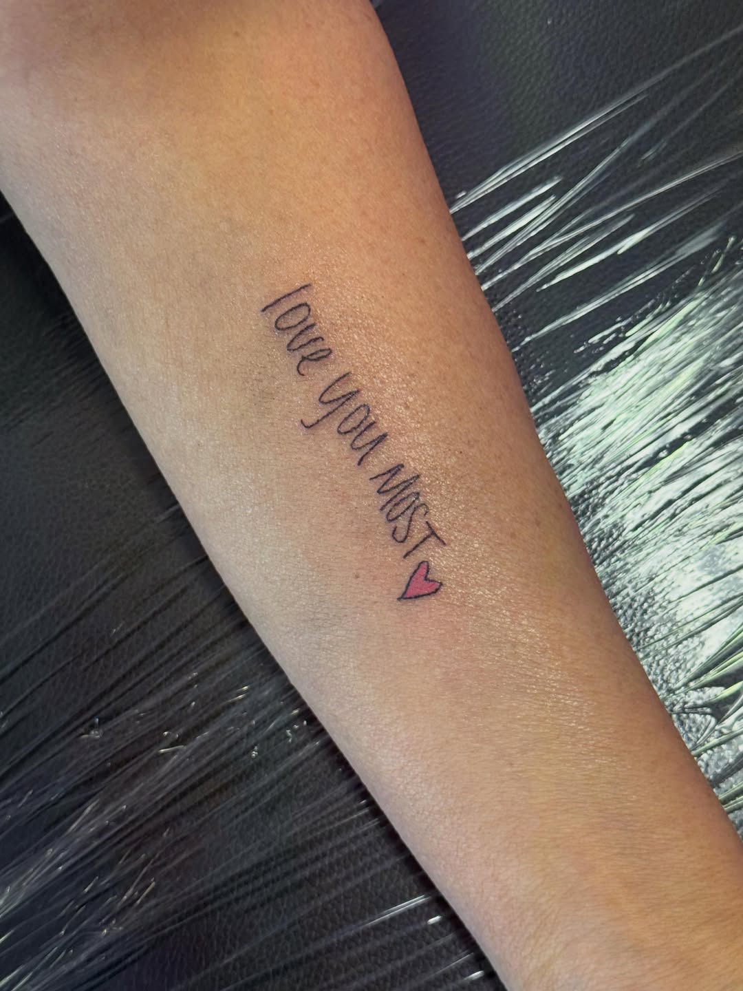 Tattoo by @azdjaystats — lettering_script, fine_line