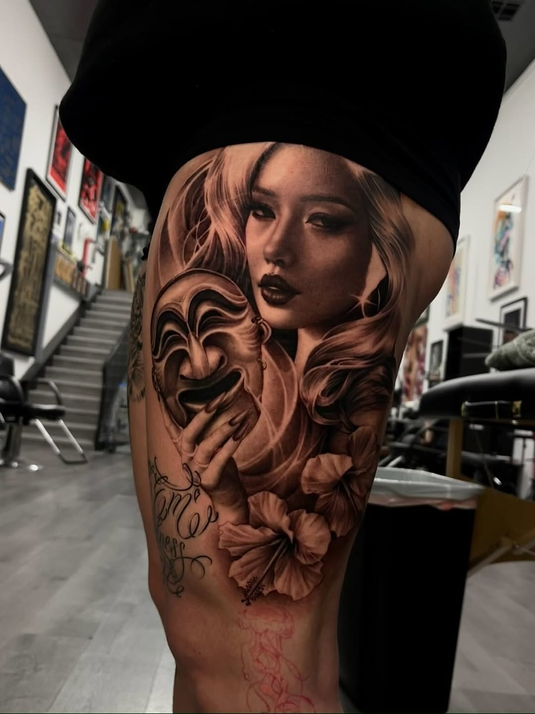 Tattoo by @4biddenfruit.tattoo โ realism, black_and_grey