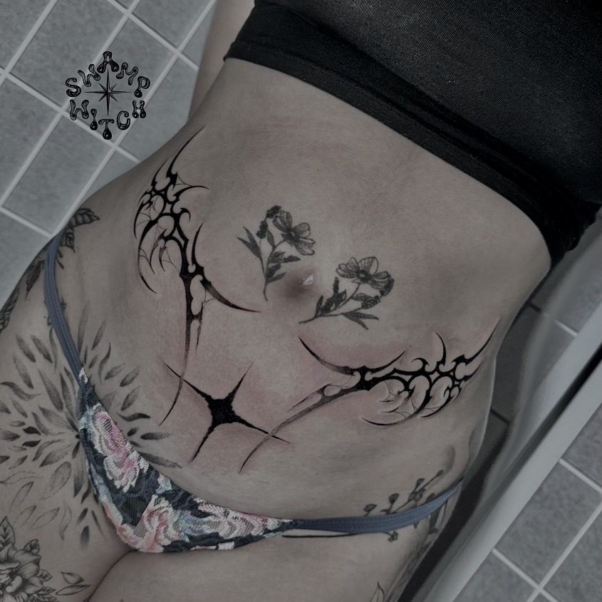 Tattoo by @swamp.witch.tattoos — blackwork, ornamental