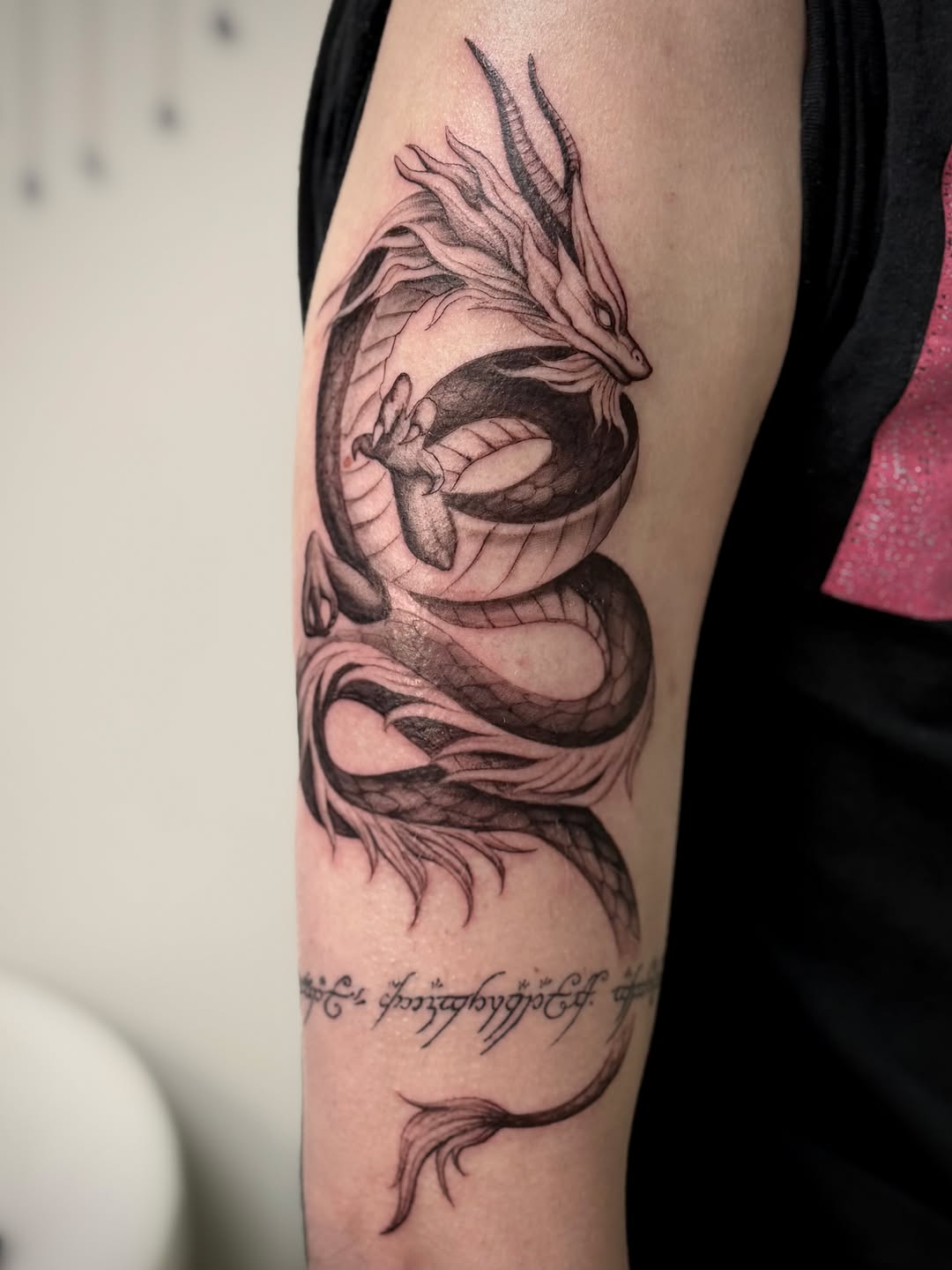 Tattoo by @tatts_by_kat — black_and_grey, lettering_script