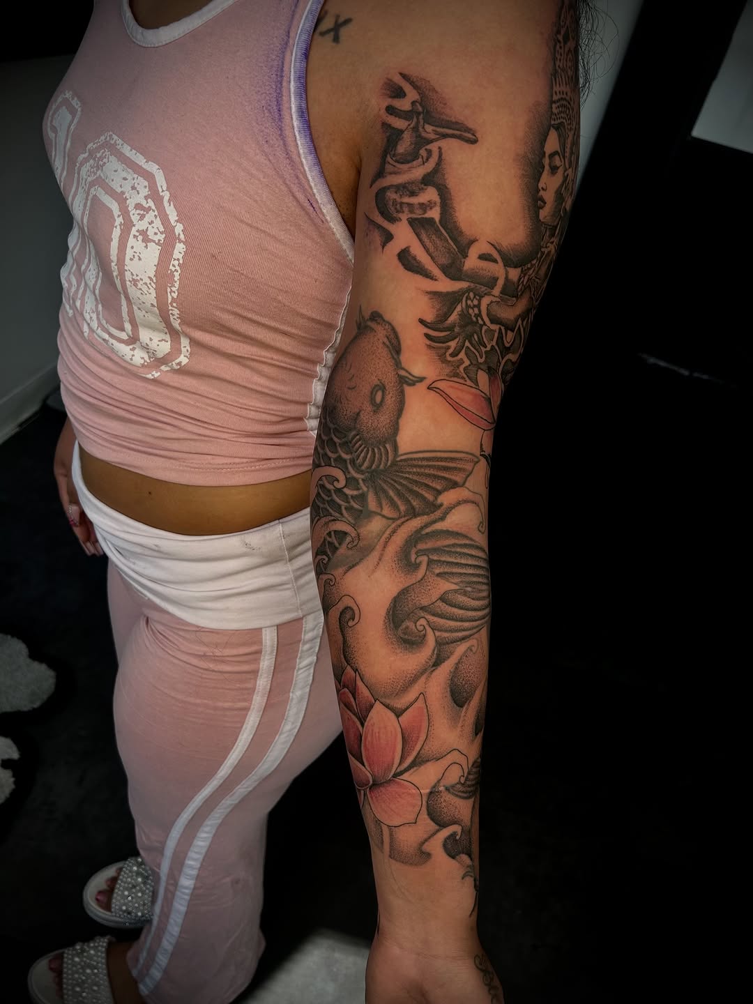 Tattoo by @inkstinctual — japanese_irezumi, black_and_grey
