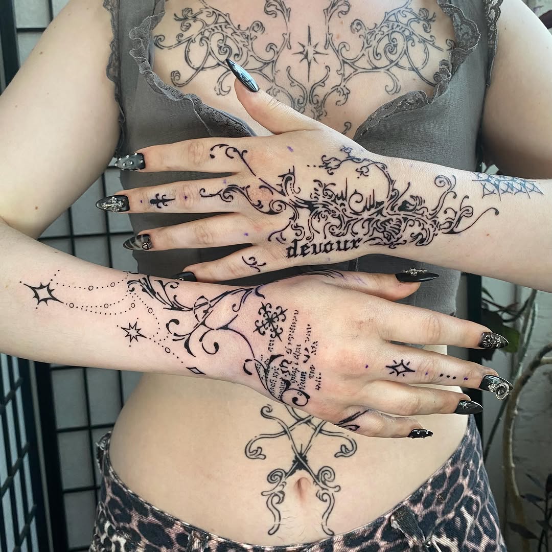 Tattoo by @woodniptat โ ornamental, lettering_script