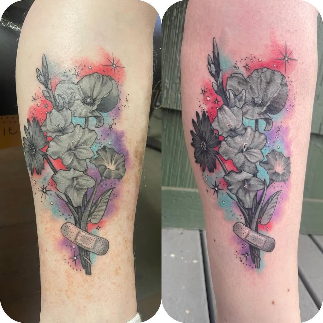 Tattoo by @rubyocity — black_and_grey, watercolor