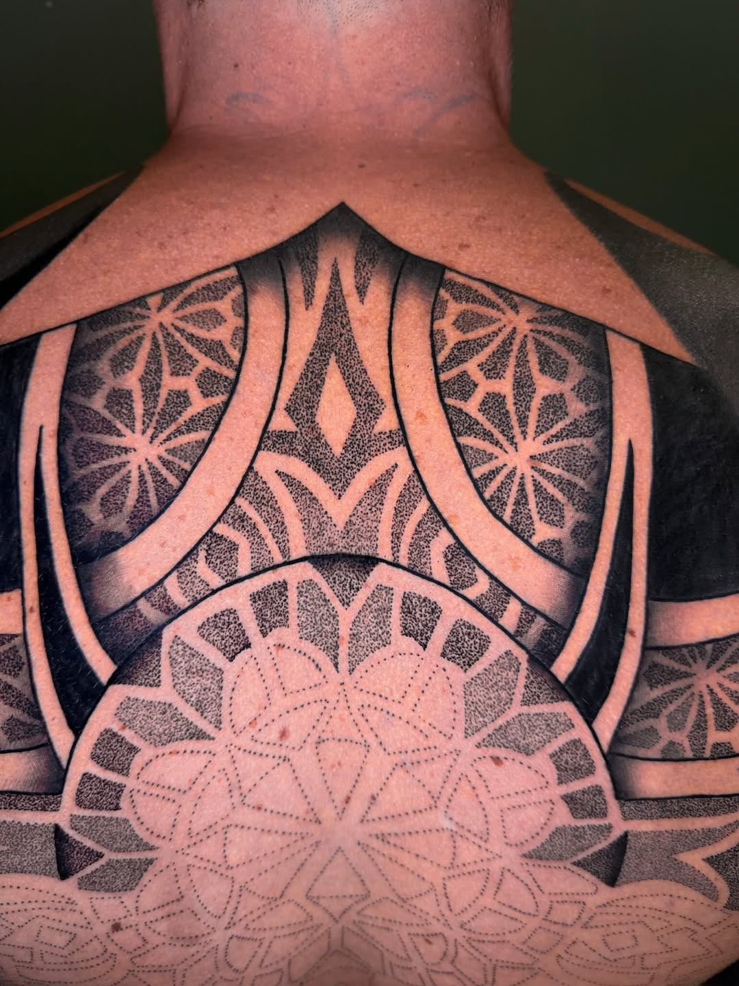 Tattoo by @sarah_margaret_tattoo — geometric, dotwork