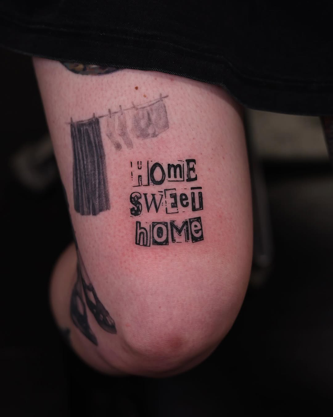 Tattoo by @scottmakesart — illustrative, lettering_script