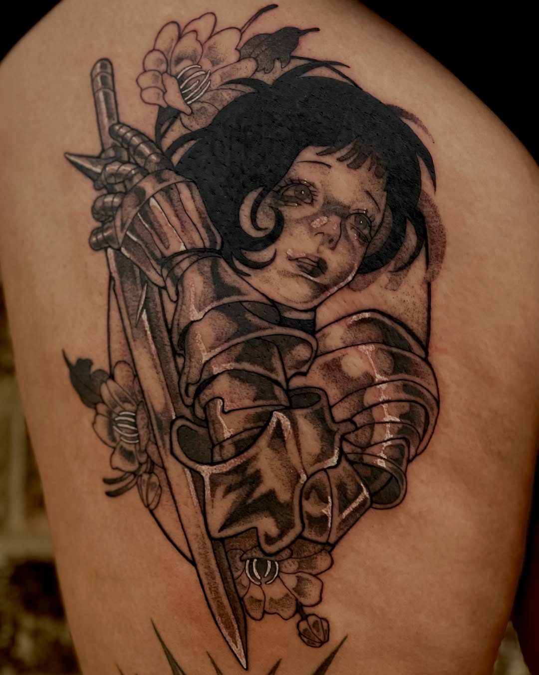 Tattoo by @mousepawz_tattoo β dark_realism, black_and_grey