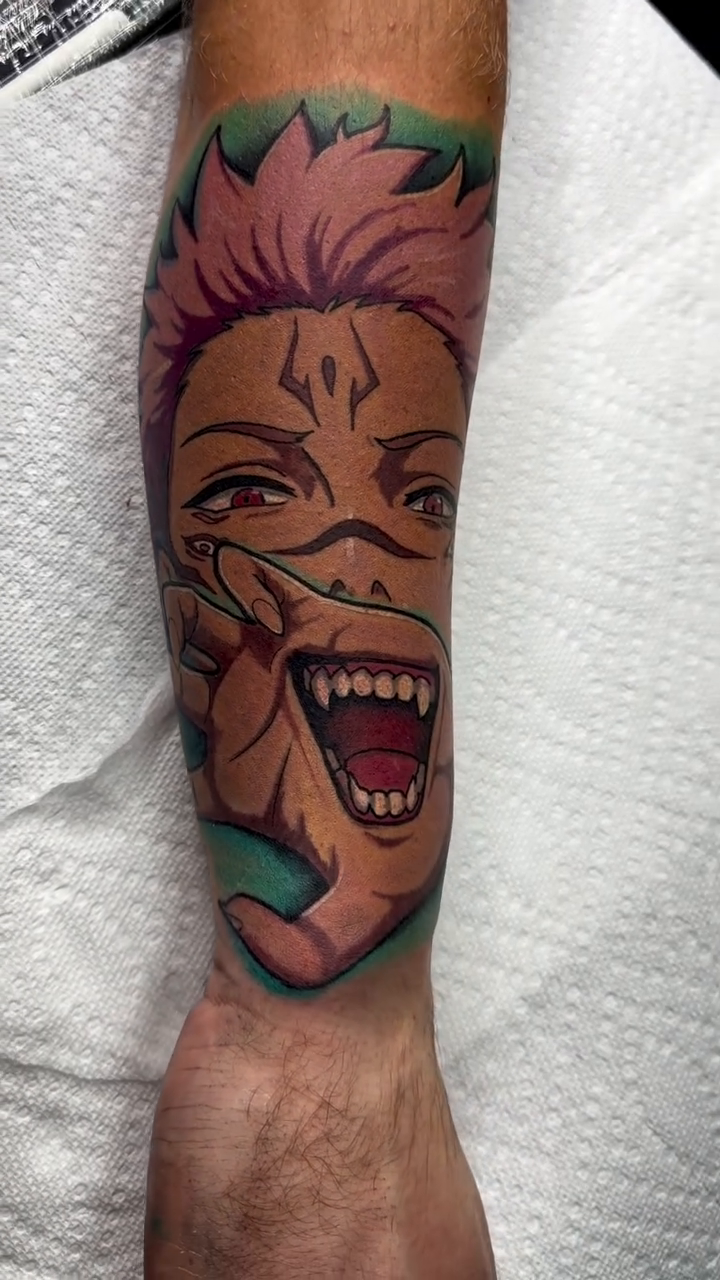 Tattoo by @barbedwireinktattoos โ anime