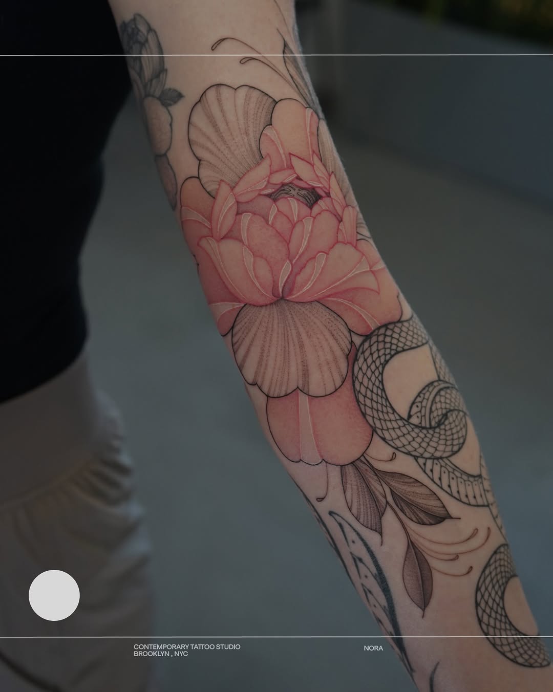 Tattoo by @nora_ink — black_and_grey