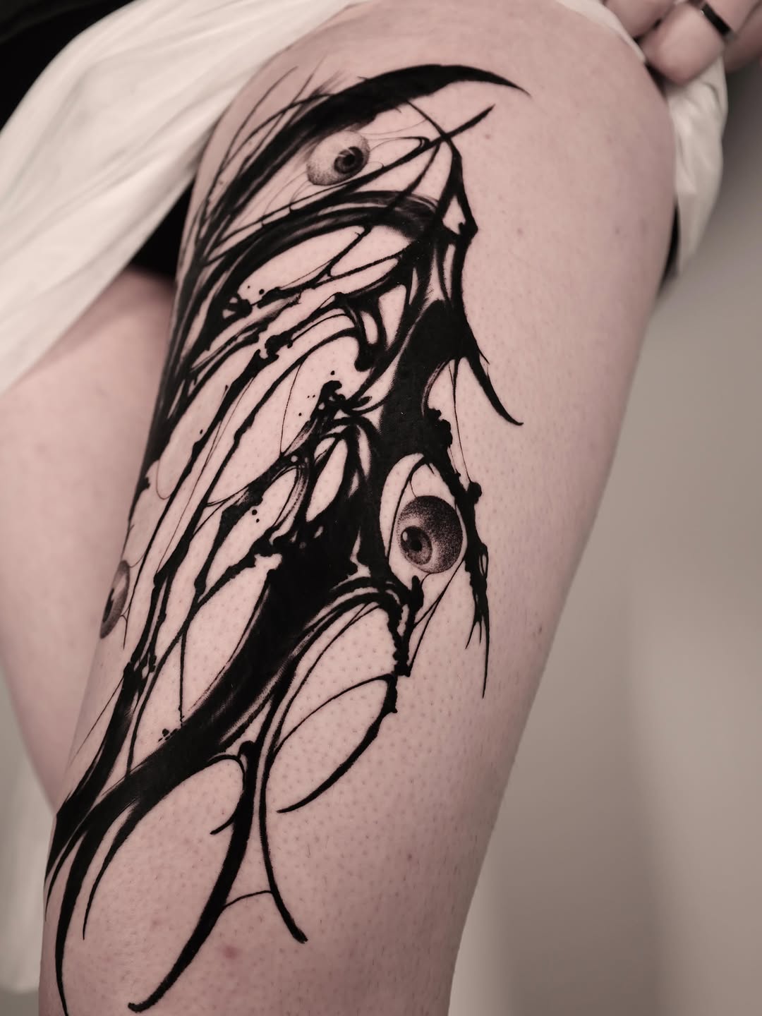 Tattoo by @horror_tattoo — blackwork, illustrative