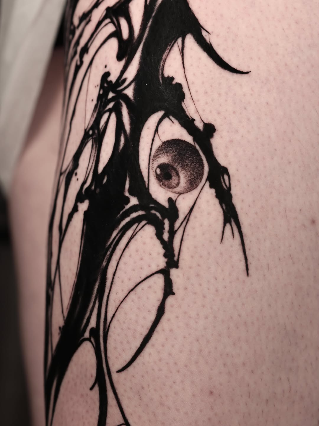 Tattoo by @horror_tattoo — blackwork, illustrative