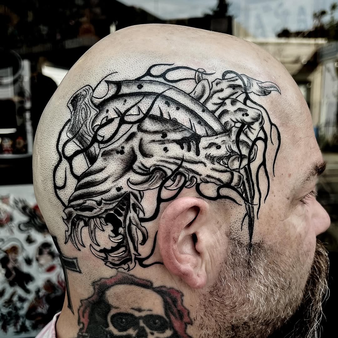 Tattoo by @joncrooktattoo โ blackwork, black_and_grey