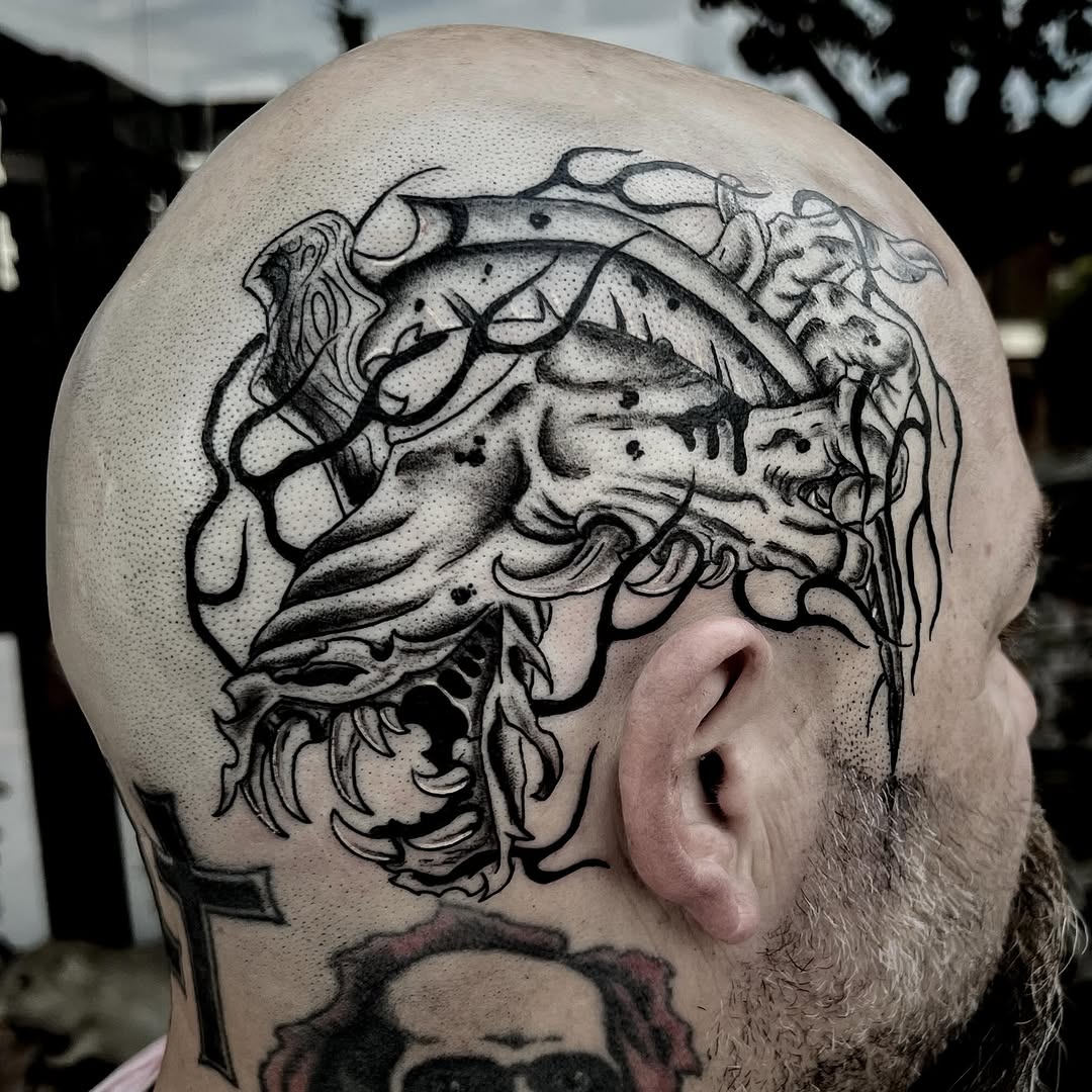 Tattoo by @joncrooktattoo โ black_and_grey, dark_realism