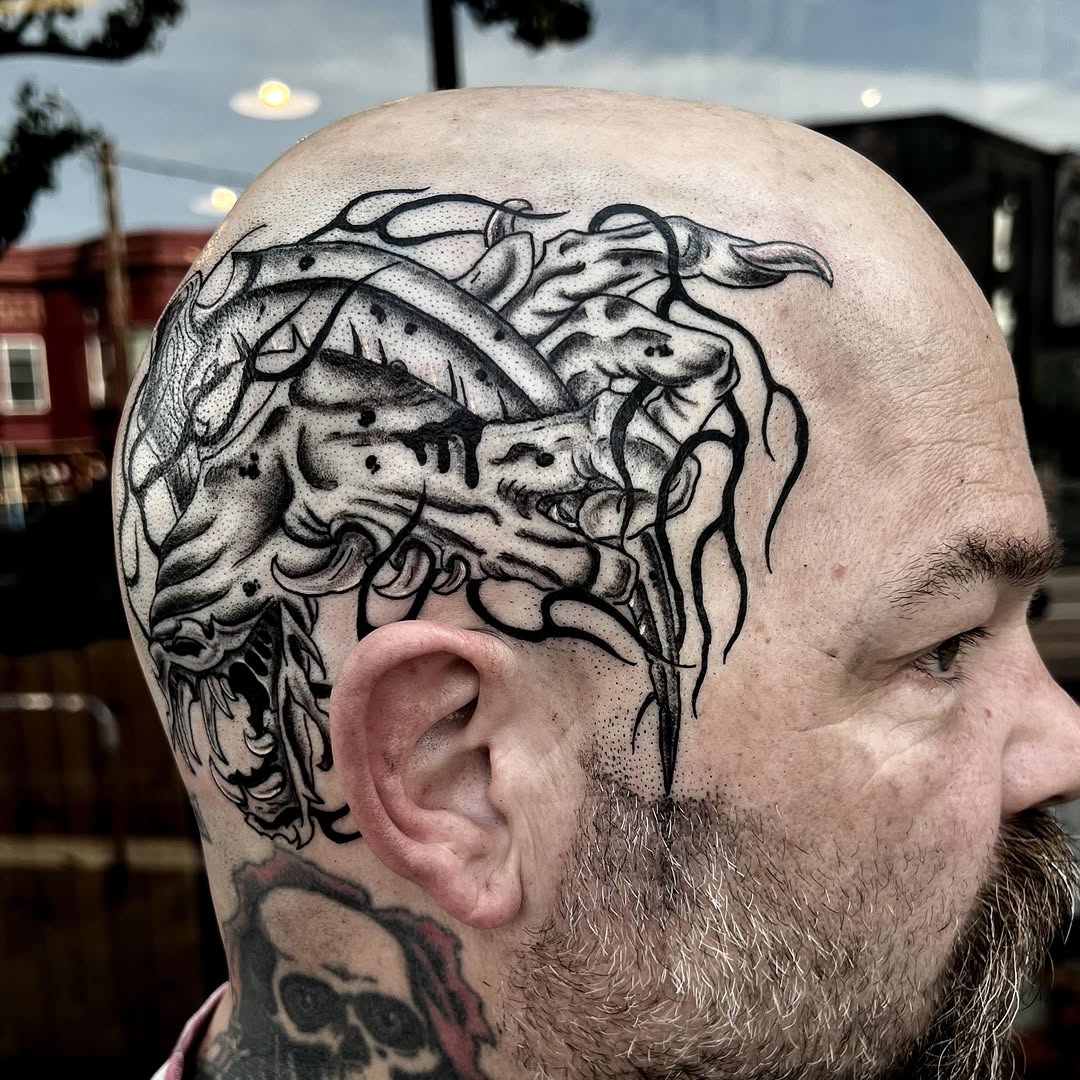 Tattoo by @joncrooktattoo โ blackwork, black_and_grey