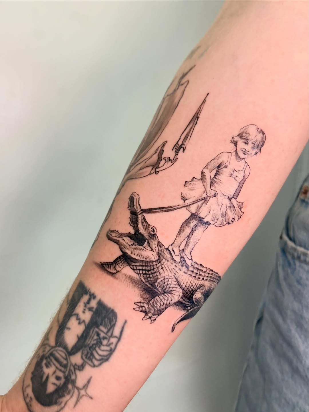 Tattoo by @tattoosbytessa_ — illustrative, black_and_grey