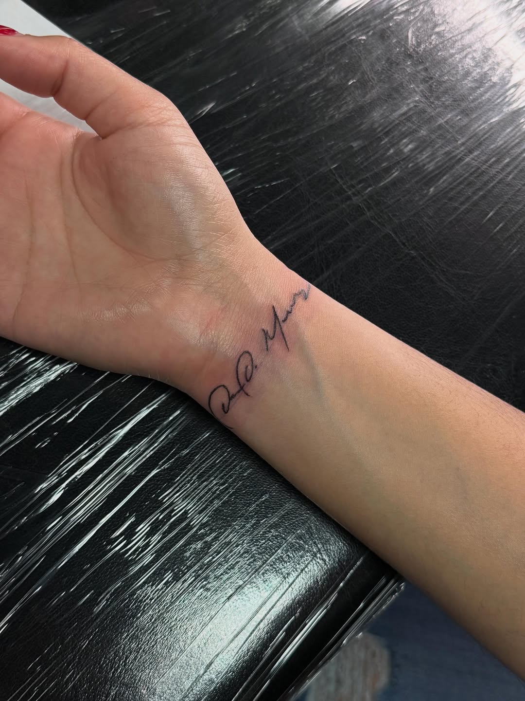 Tattoo by @jackieotats β lettering_script, fine_line