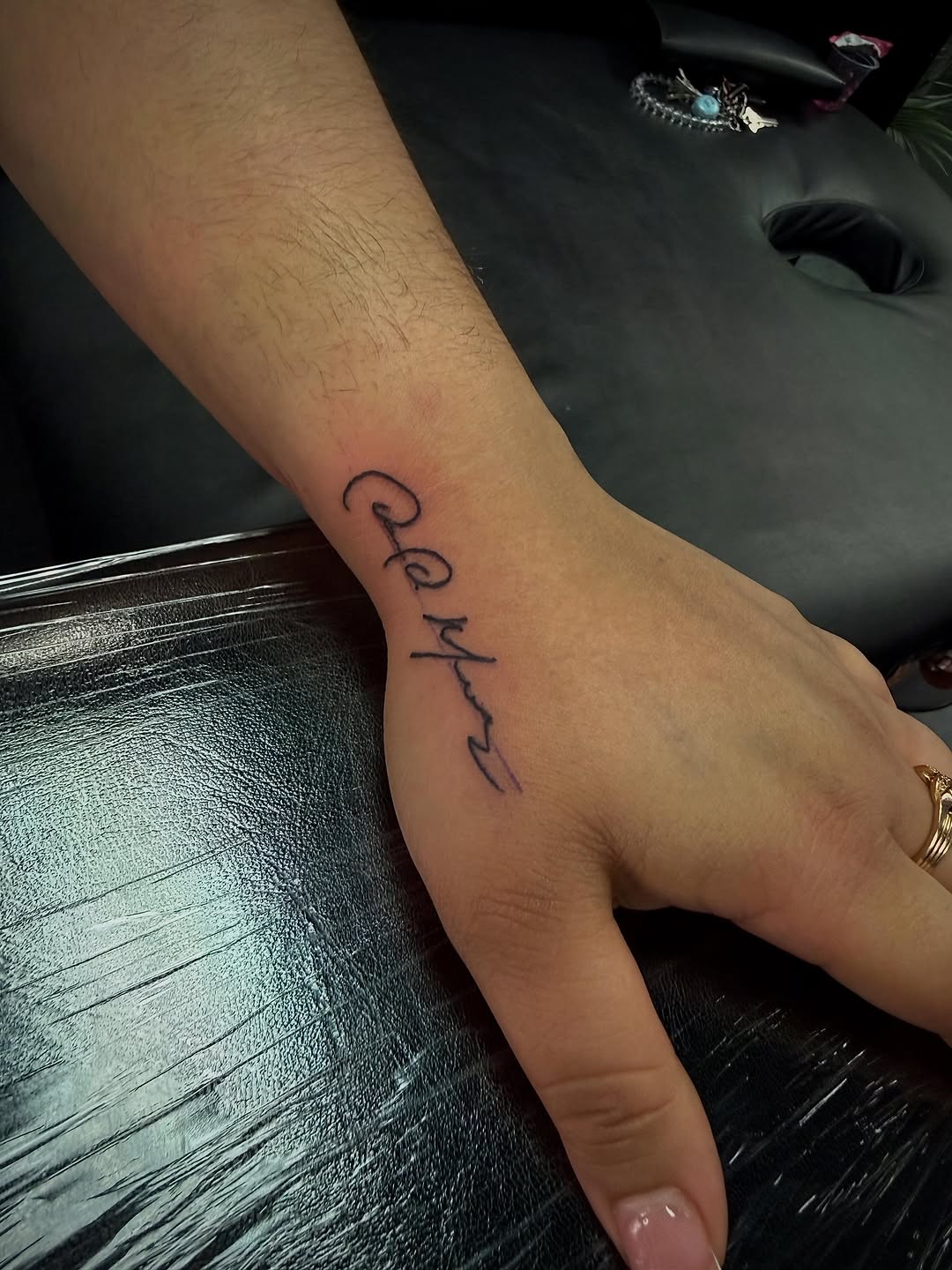 Tattoo by @jackieotats β lettering_script, fine_line