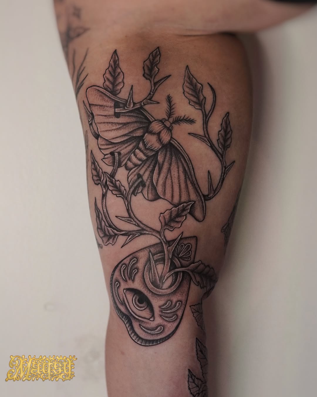 Tattoo by @artofmagsy — black_and_grey, realism