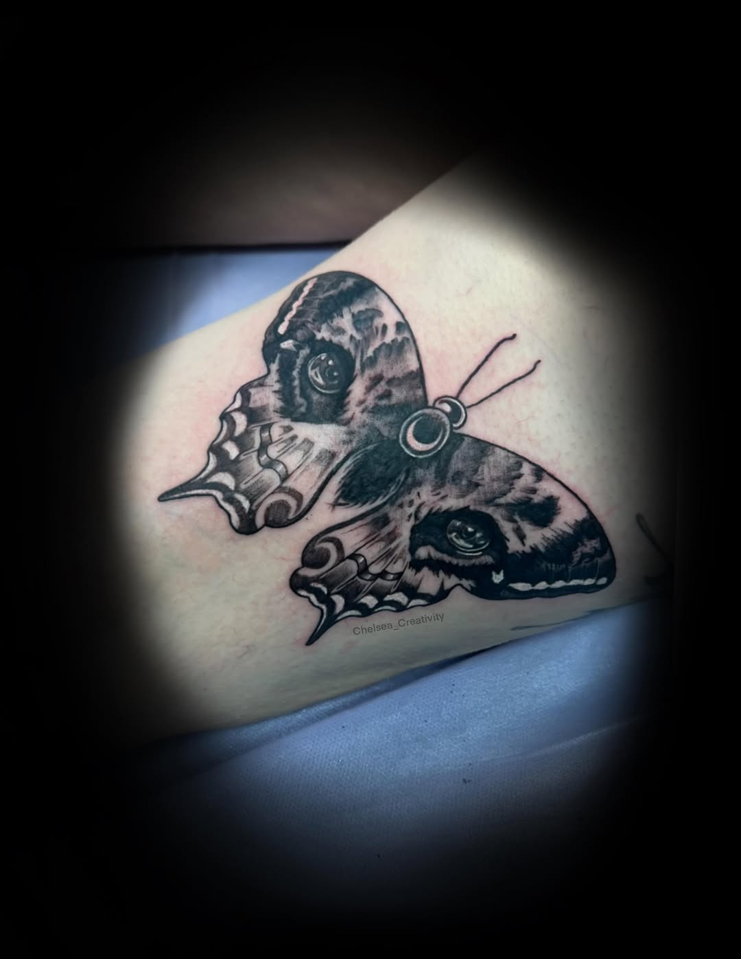 Tattoo by @chelsea_creativity — realism, black_and_grey