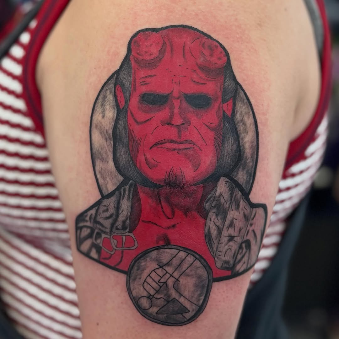 Tattoo by @uglyrileytattoo โ realism, black_and_grey