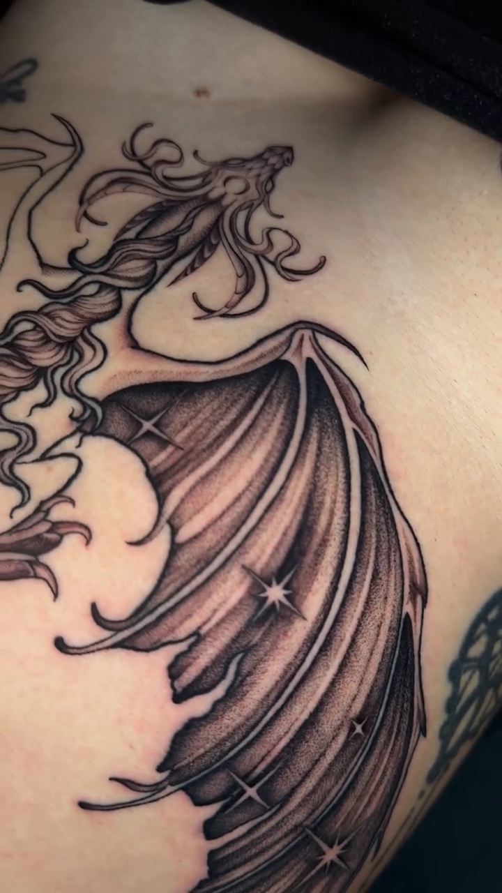 Tattoo by @selestial.tattoos — black_and_grey, realism
