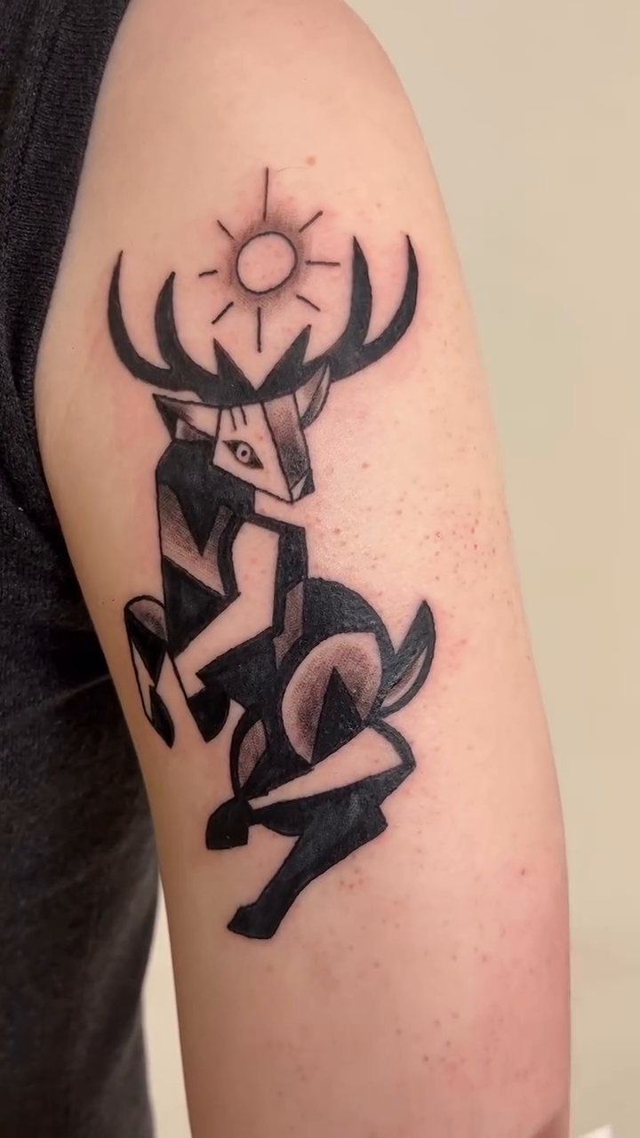 Tattoo by @birdfingers — blackwork, geometric