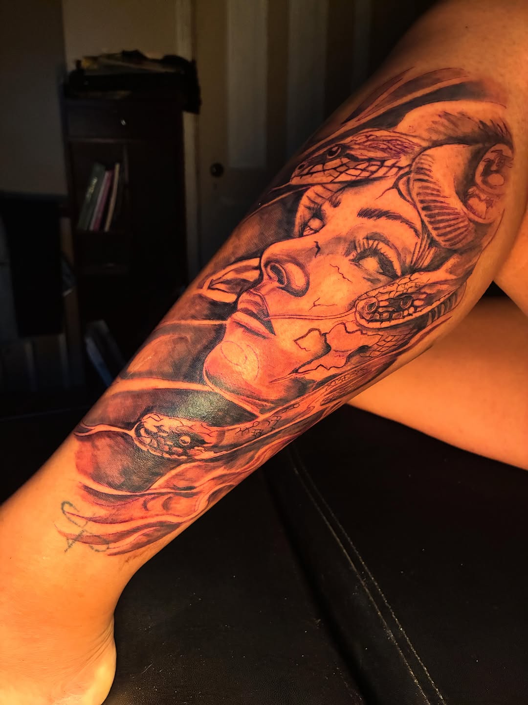 Tattoo by @luxnoctistattoo โ realism, black_and_grey