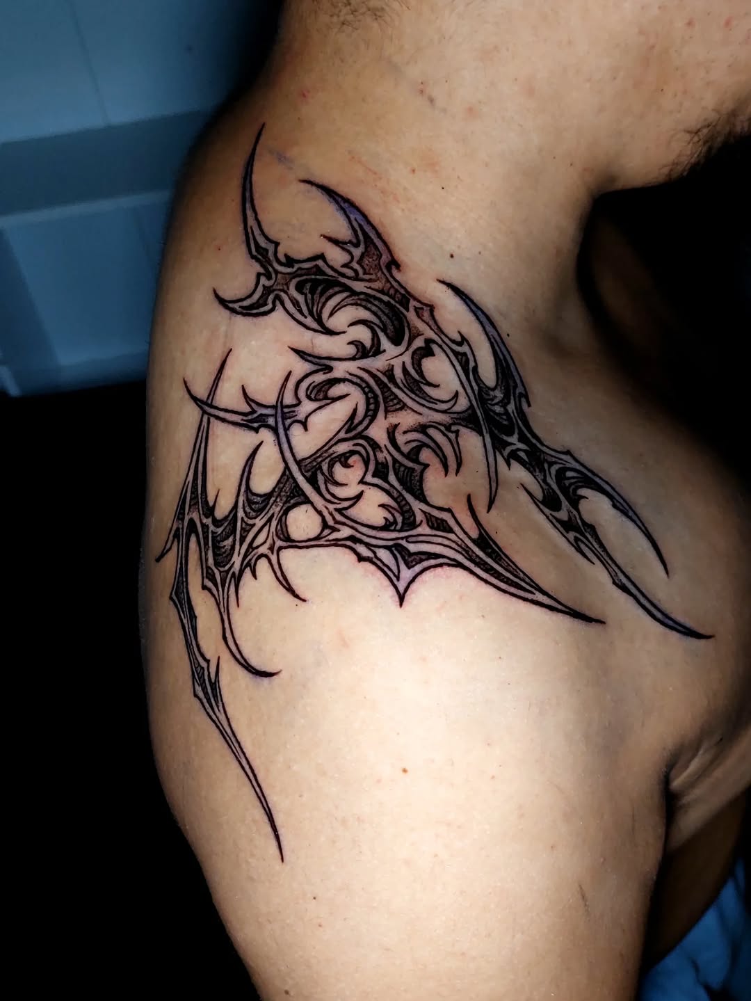 Tattoo by @dazorath — tribal, blackwork