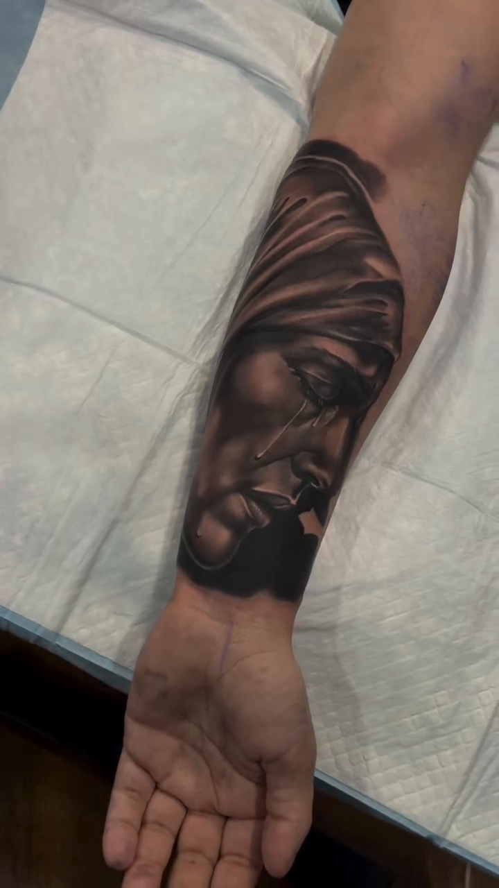 Tattoo by @alisalehtattoos β realism, black_and_grey