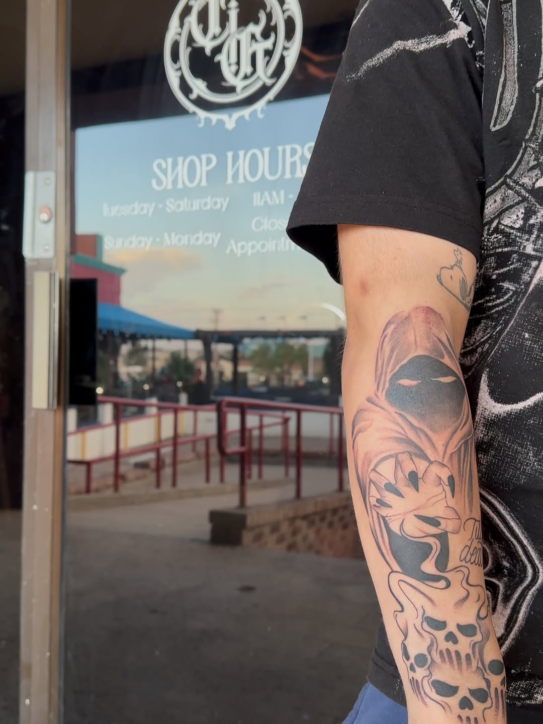 Tattoo by @persialeilani — black_and_grey, dark_realism
