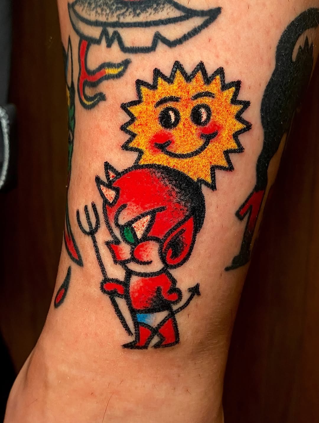 Tattoo by @cluelesstattoos — american_traditional, illustrative