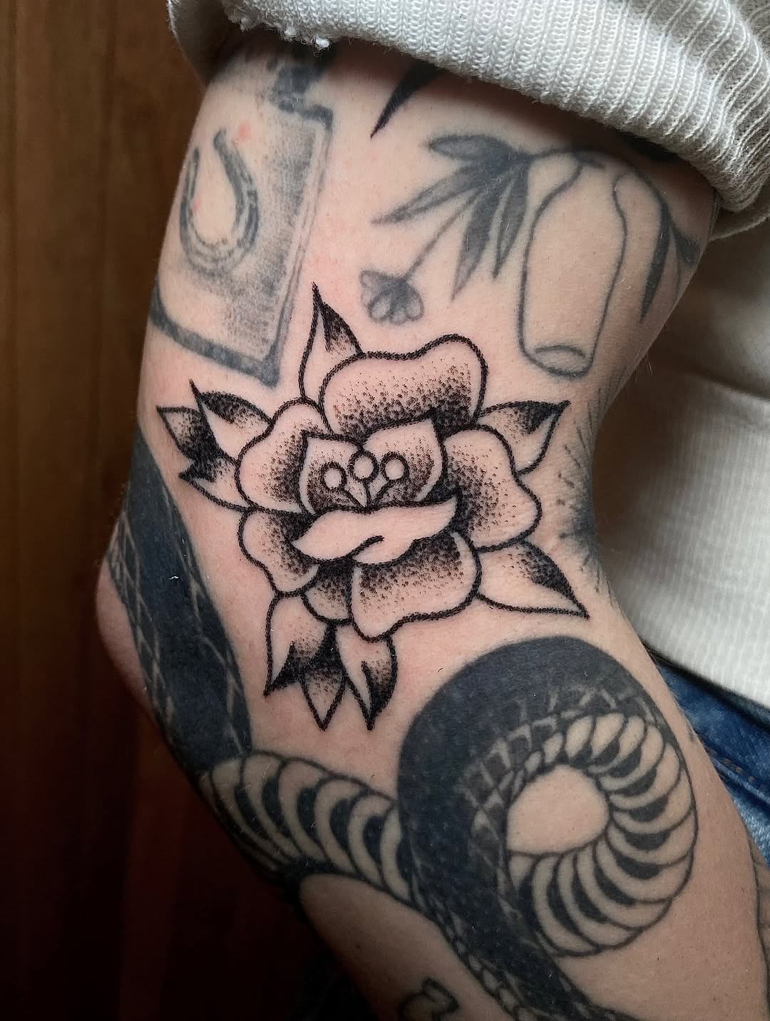Tattoo by @cluelesstattoos — american_traditional, blackwork