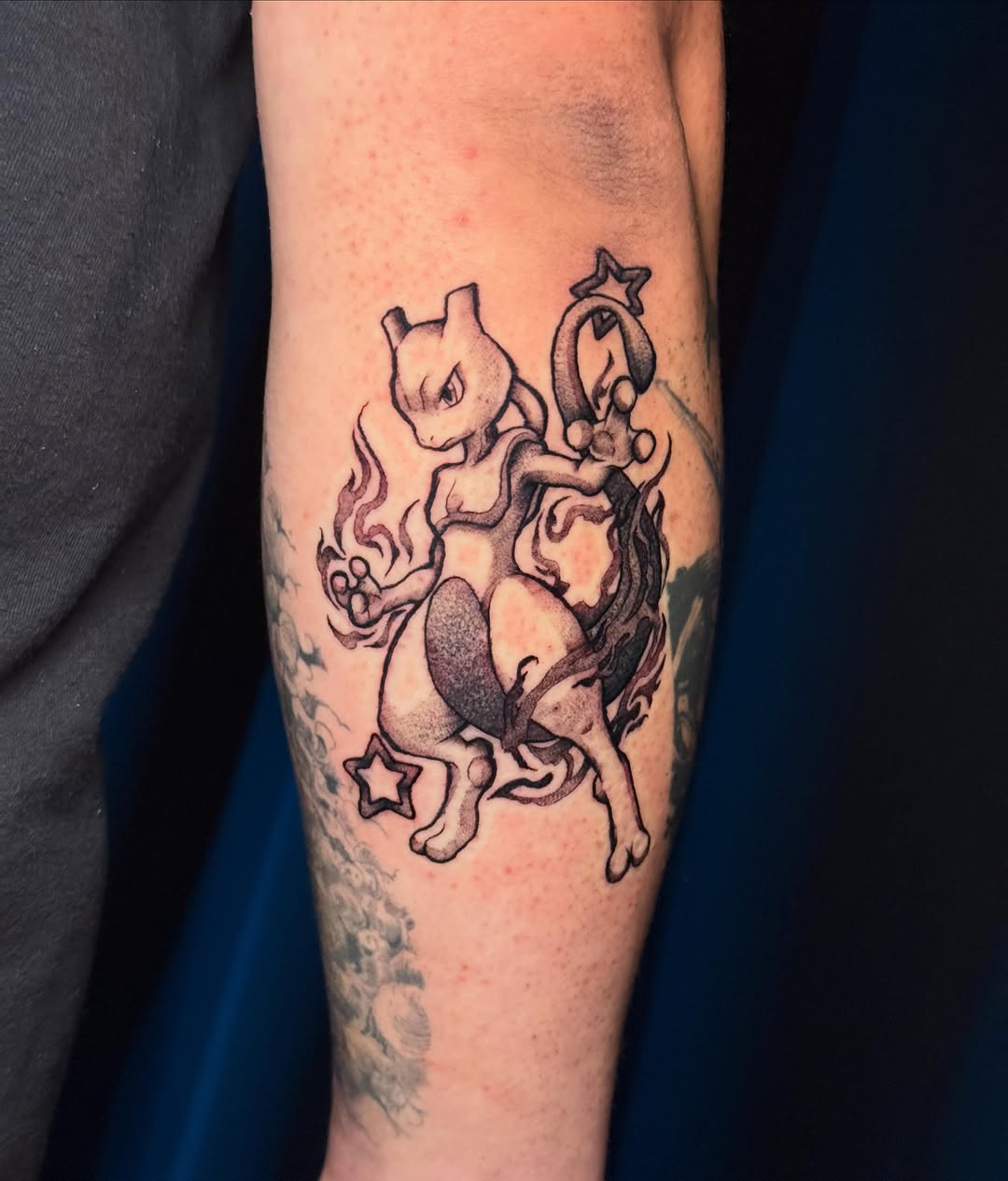 Tattoo by @luckyseventattoos — anime, dotwork
