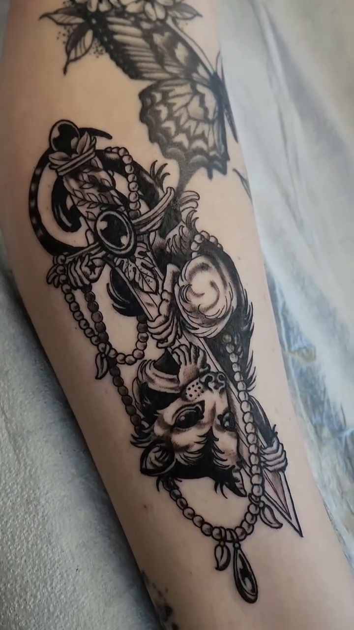 Tattoo by @catharticxchaostattoo โ illustrative, black_and_grey
