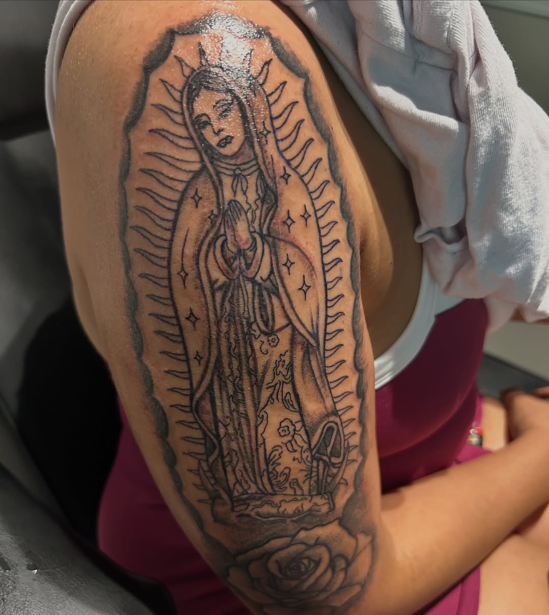 Tattoo by @tatzbythadon โ chicano, black_and_grey