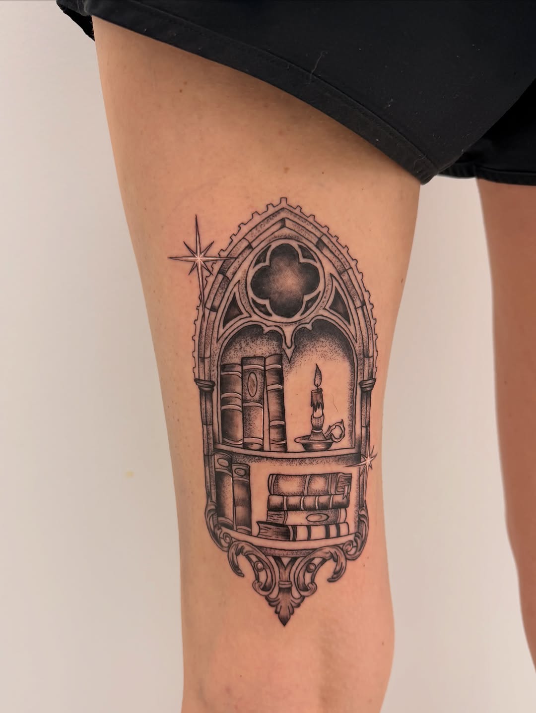 Tattoo by @lexiodam_tattoos — illustrative, black_and_grey