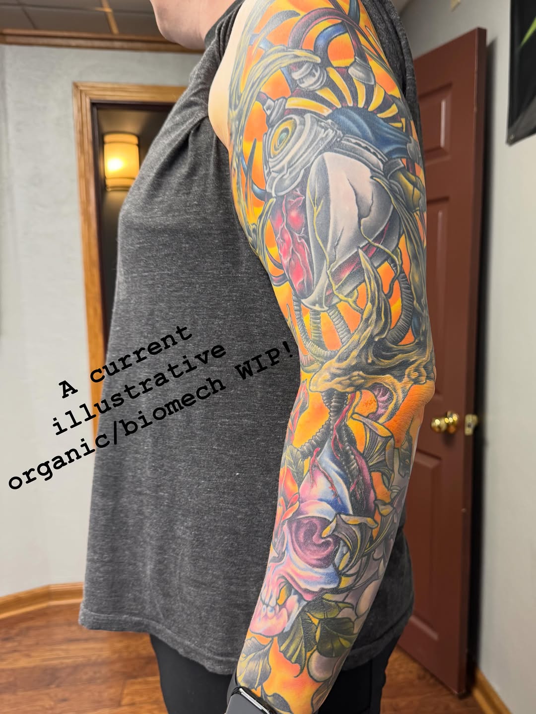 Tattoo by @tattoosbywoody — illustrative, biomechanical