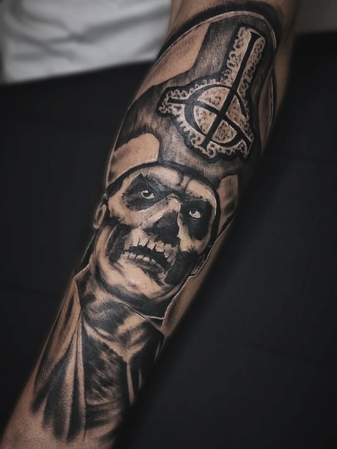 Tattoo by @antihero_tattoo — dark_realism, black_and_grey