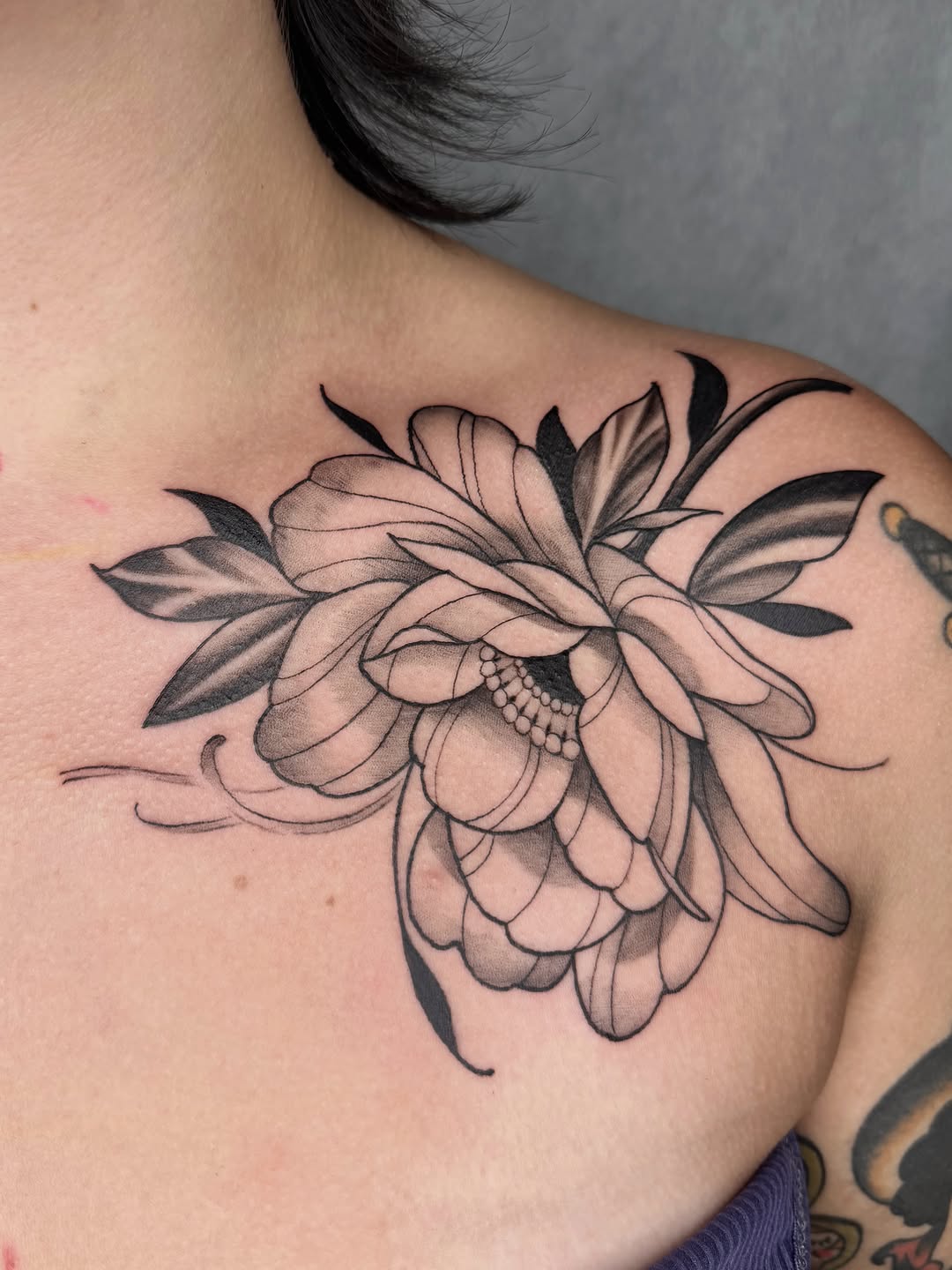 Tattoo by @code_red_ink — black_and_grey